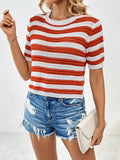 Striped 3/4 Sleeve Knit Top (Color Options)
