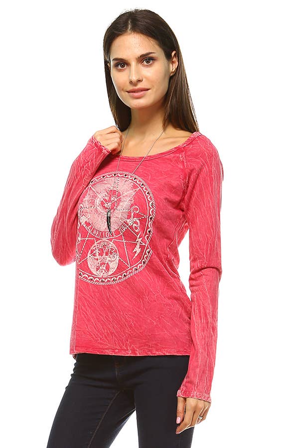 Urban X Apparel - Urban X Scoop neck Mineral wash Long sleeve French Terry
