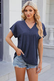 Basic V-Neck Short Sleeve T-Shirt (Color Options)