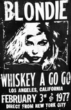 BLONDIE  WHISKEY A GO GO  FITTED BLACK TEE 1977