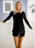 NOCTURNAL GRAPHIC LONG SLEEVE SOFEST BLACK TEE
