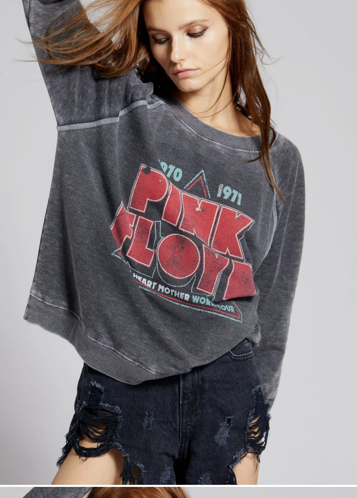 PINK FLOYD Heart Mother World Tour Burnout Sweatshirt Dec 15