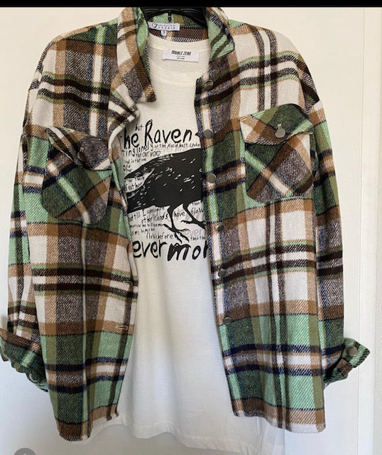 GREEN PLAID SHACKET