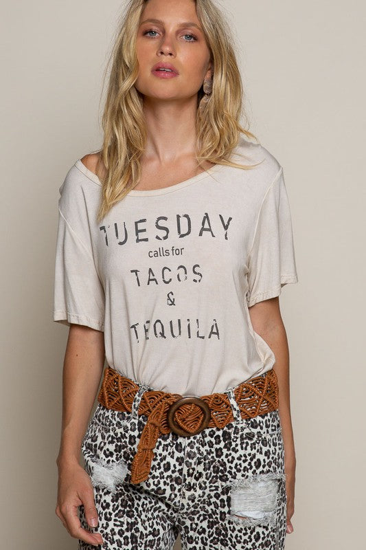 TACO TUESDAY AND TEQUILLA MINERAL WASH  T-Shirt