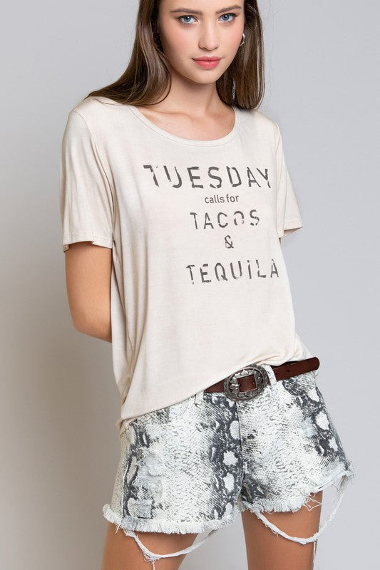 TACO TUESDAY AND TEQUILLA MINERAL WASH  T-Shirt