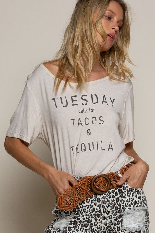 TACO TUESDAY AND TEQUILLA MINERAL WASH  T-Shirt