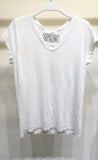 Mineral Wash White  GRAPHIC POCKET TEE  V-NECK TSHIRT Made in Italy