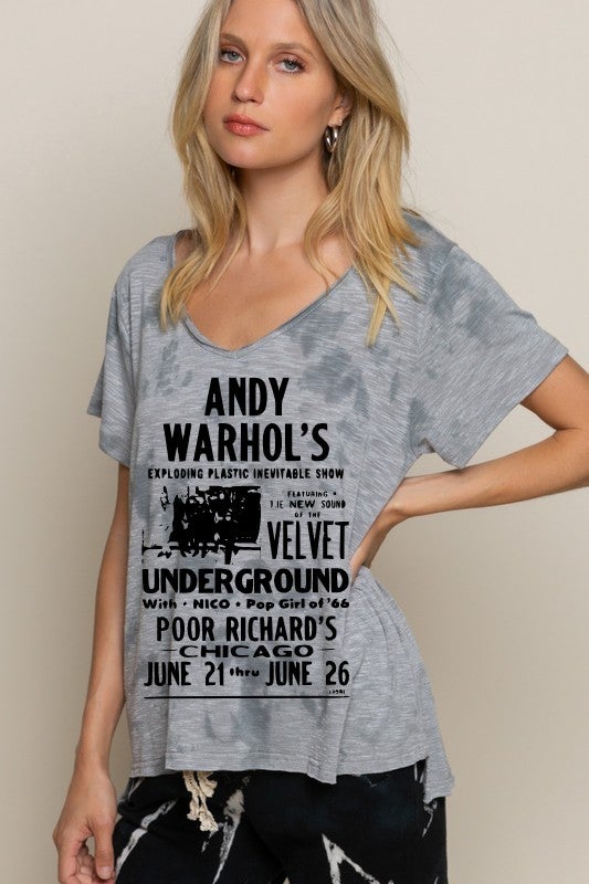 ANDY WARHOL Velvet Underground Gray  Tee