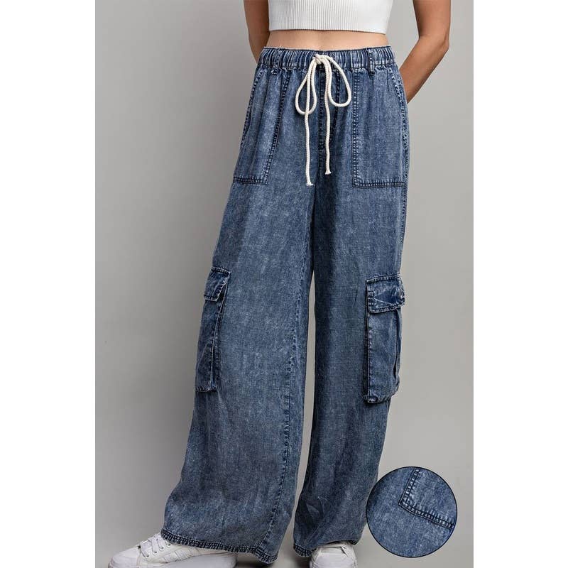 Mineral washed denim pants