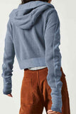 Waffle-Knit Zip Hoodie (Color Options)